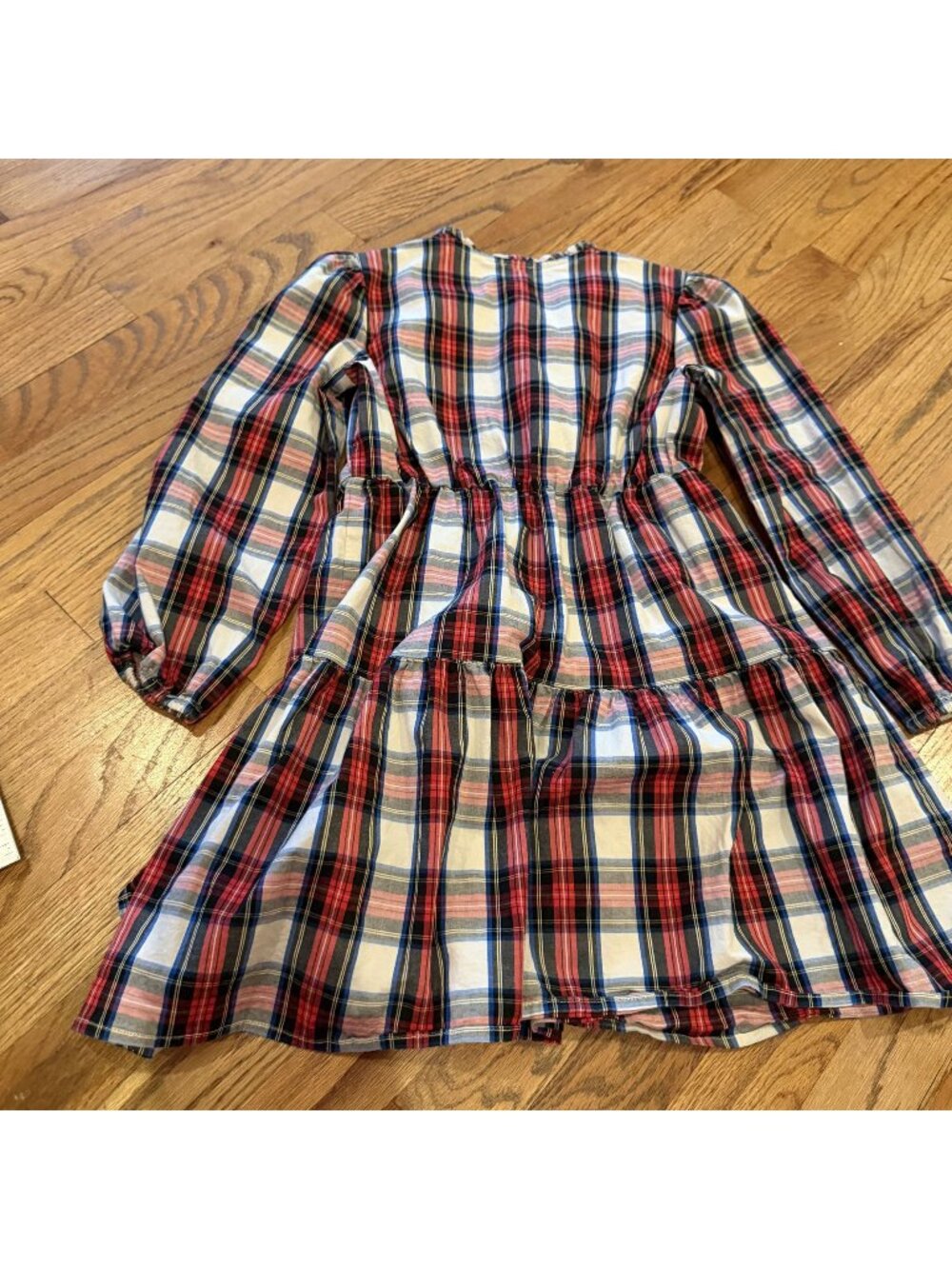 CREWCUTS GIRLS RED PLAID LONG SLEEVE DRESS SIZE 10